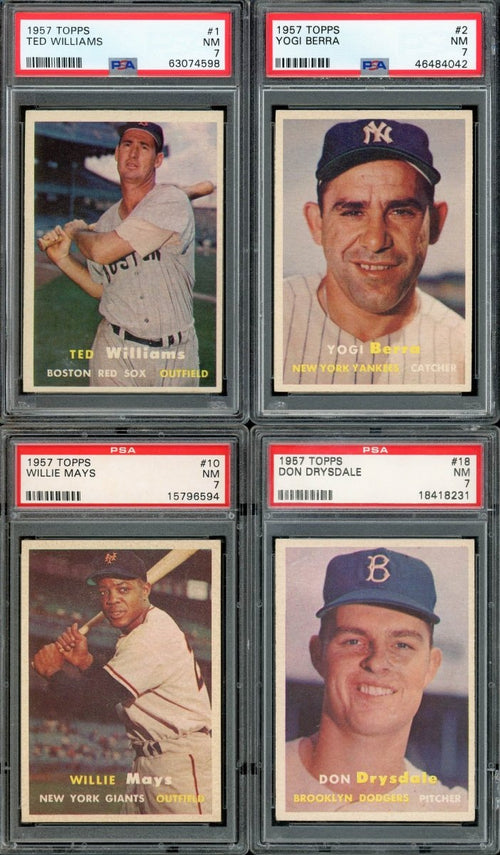 1957 TOPPS BASEBALL COMPLETE PSA GRADED SET BREAK – 1 CARD PER BOX! ALL PSA 7 OR HIGHER!