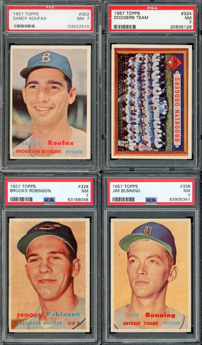 1957 TOPPS BASEBALL COMPLETE PSA GRADED SET BREAK – 1 CARD PER BOX! ALL PSA 7 OR HIGHER!