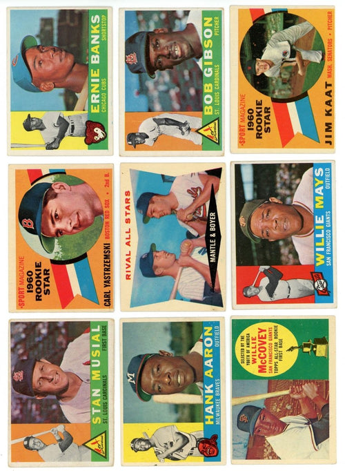 1960 TOPPS BASEBALL COMPLETE SET BREAK - 8 CARDS PER BOX! 1 HOFer and/or high # in each box!