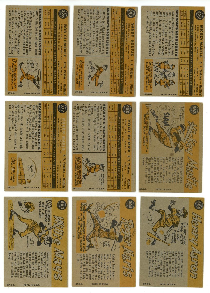 1960 TOPPS BASEBALL COMPLETE SET BREAK - 8 CARDS PER BOX! 1 HOFer and/or high # in each box!