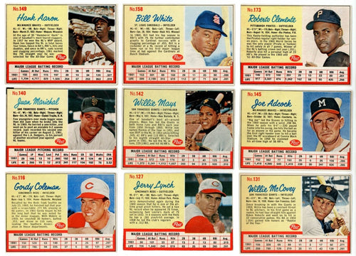1962 POST CEREAL BASEBALL COMPLETE SET BREAK - 5 CARDS PER BOX! 1 HOFER PER BOX!