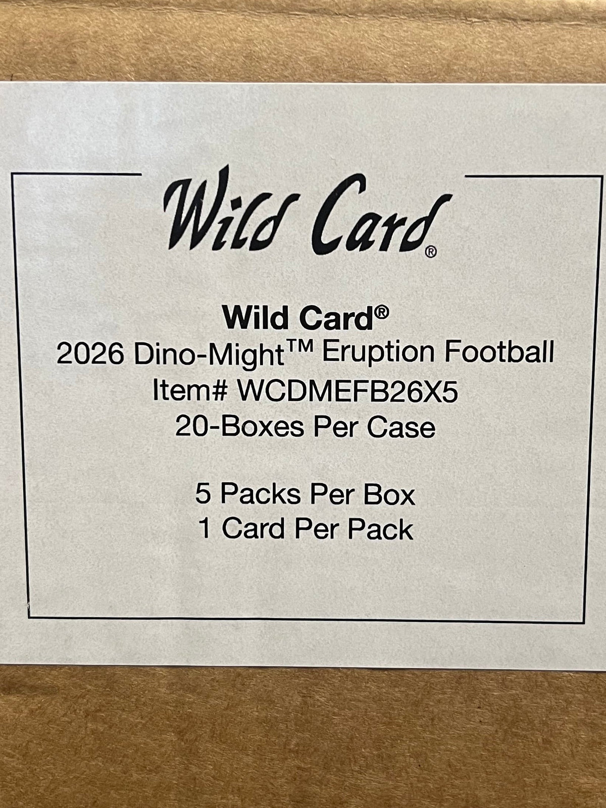 2026 Wild Card Dino-Might Football Dino Eruption 20 Box case