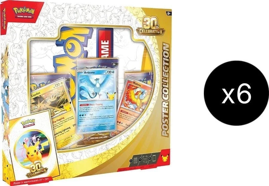 Pokemon 30th Celebration Poster Collection 6 Box Case